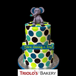 Elephant Baby Shower Cake - Baby Shower Cakes - Triolo's Bakery