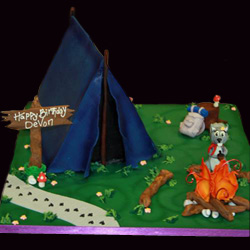 Campground Birth Cake