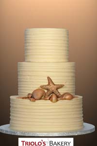 Golden Seashells Wedding Cake - Triolo's Bakery