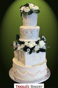 The White Wedding Wedding Cake - Triolo's Bakery