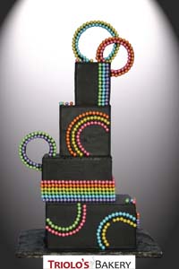 Rainbow Wedding Cake - Triolo's Bakery