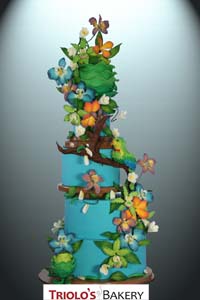 Tropical Rainforest Wedding Cake - Triolo's Bakery