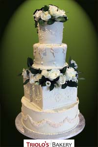 The White Wedding Wedding Cake - Triolo's Bakery