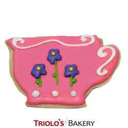 The Teacup Cookie Favor, perfect for tea party and garden party favors, in a gift basket or cookie bouquet.