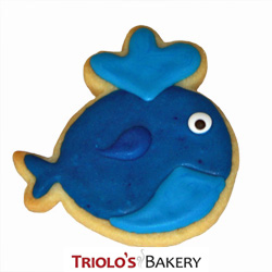 The Whale Cookie Favor, perfect for birthday party favors, beach party favors, and boating party favors. Send in a gift basket or bookie bouquet.