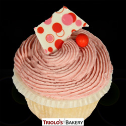 Almond Raspberry Cupcake - Triolo's Bakery