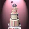 Pink and Gray Elephant 1st Birthday Cake