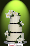 White Orchid Wedding Cake - Triolo's Bakery