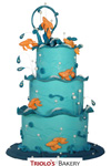 Under Water Themed Wedding Cake - Triolo's Bakery