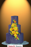 Purple Drapes Wedding Cake - Triolo's Bakery