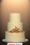 Golden Seashells Wedding Cake - Triolo's Bakery