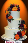 Autumn Blossoms Wedding Cake - Triolo's Bakery