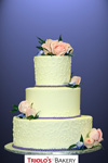 White Lace Rose Wedding Cake - Triolo's Bakery