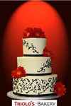 Lace and Flowers Wedding Cake - Triolo's Bakery