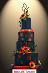 Sunset Poppies Wedding Cake - Triolo's Bakery