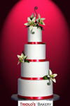 Simply Elegant Orchids Wedding Cake - Triolo's Bakery
